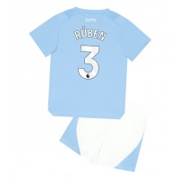 Manchester City Ruben Dias #3 Domáci Detský futbalový dres 2023-24 Krátky Rukáv (+ trenírky)